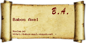 Babos Axel névjegykártya